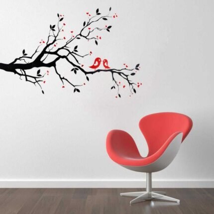 Branch With Red Birds Wall Decal - emarkiz-com.myshopify.com