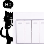 Small Cat Switch Wall Decal Sticker 10 x 10 cm