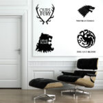 Set of 4 Game Of Thrones Wall Decals 120x120 cm
