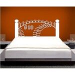 Brown Baseball Headboard Wall Decal 200x90 cm