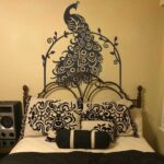 Peacock Black Headboard Wall Decal - emarkiz-com.myshopify.com