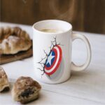 Captain America Shield Printed Coffee Mug White/Red/Blue - 11 oz