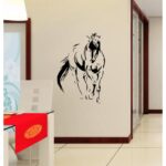 Horse Design Wall Sticker Black 60x90 cm SYW-139