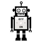 Robot Switch Wall Decal Sticker 10 x 10 cm