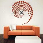 Waterproof Clock Design Decorative Wall Sticker Orange - 80x90 cm