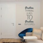 Quoted Wall Decal Positive Thinking Black - 90 x 50 cm