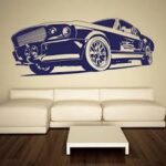 Blue Mustang Wall Decal 80 x 50 cm