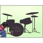 Chalk Wall Decal Drummer Sticker 120x150 cm