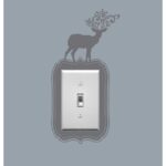 Deer Switch Wall Sticker Grey 10x10 centimeter  SYW-118