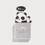 Cute Panda Switch Wall Sticker Black 10x10 centimeter SYW-122
