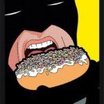 Batman Super Hero Donut Pop Art Wall Poster With Frame - 40 x 55 cm