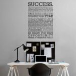 Success Quote Office Wall Decal 90 x 60cm