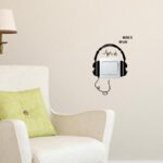 Head Phone Switch Wall Decal Sticker 10 x 10 cm