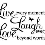Live Love Laugh Quote Wall Decal Black 70x25 cm