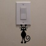 Waterproof Cat Switch Decal Black - 10x10 cm