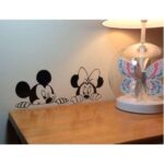 Mickey Mouse And Minnie Mouse PVC Wall Sticker Black - 50x20 cm