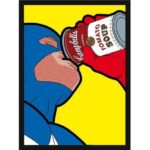 Captain America Superhero Can Pop Art Wall Poster With Frame 40 x 55 cm