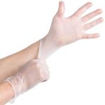 Disposable Powder Free Gloves Vinyl White Transparent Box of 100 - XL