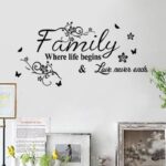 Family Quote Wall Decal Grey/Black - 100x50 cm
