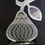 Crystal Pear Cut Out With 100 Names Of Allah On Crystal Base Gift Set