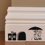 Rats in Umbrella Wall Decal 40x20cm