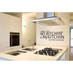 Funny Kitchen Quote Waterproof Wall Sticker Black - 90x40 cm