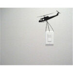 Helicoper Switch Wall Decal Sticker 10 x 10 cm