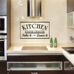 Waterproof Funny Kitchen Quote Decorative Wall Sticker Black - 90x40 cm