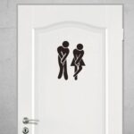 Funny Bathroom Wall Sticker Black - 25x50 cm