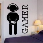 Gamer Themed Wall Sticker Black 70 x 50 Centimeter