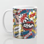 Pop Art Design Coffee Mug White/Yellow/Red - 11 Oz