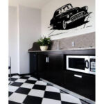 Black Vintage Car Wall Decal 80 x 50 cm