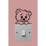 Teddy Bear Wall Sticker Black - 10x10 cm