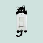 Cat Switch Wall Sticker Black 10x10 centimeter  SYW-116