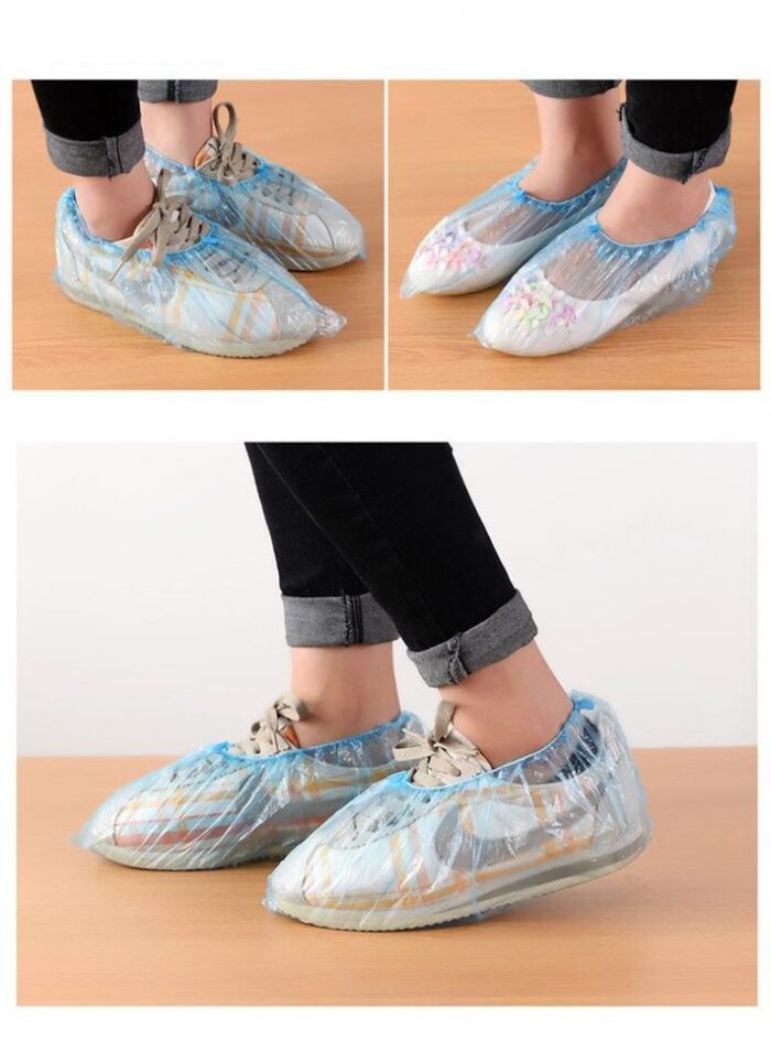 Disposable Anti Slip Non Woven Shoe Covers 5 pairs Green Blue - Image 3