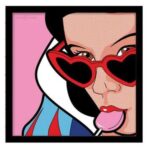 Girl Pop Art Wall Poster With Frame - 40x40 cm