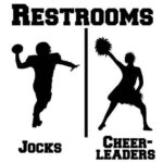 Restroom Decorative Wall Sticker Black 40 x 35 cm