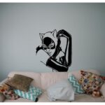 Cat Woman Wall Sticker Black - 42x50 cm