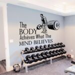 The Body Achieves What The Mind Believes Printed Wall Sticker Black -  70x50 cm