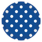 Polka dots Blue and White Paper Plates - Large