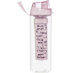 Herevin 750ml Bottle with Fruit Infuser - Pink