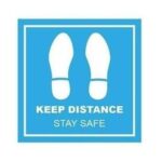 Keep Safe Distance Sticker Blue - 30cm