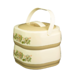 Springs Hot and Cold 2-Layer Food Container, Cream Floral