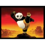 Kungfu Panda Wall Poster Orange With Frame - 55x40 cm
