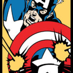 Captain America Poster With Frame 40x55cm