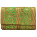 Semi Soft Clutch Bag with Gold and Stone Embroidery Work