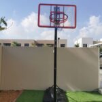 BasketBall Height Adjustable Hoop Stand On Wheels, 44 Inch Backboard Outdoor Kids & Adults Play