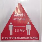 Please Maintain Distance Sticker - 30cm