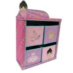 Storage Box With 4 Compartment For Kids - Pink