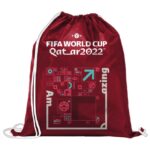 FIFA WORLD CUP QATAR 2022 DRAWSTRING SPORT BAG MAROON